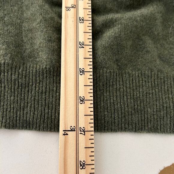 Alan Flesser 1/4 Zip Sweater Cashmere Green SZXL Classic Luxury Knit - Picture 8 of 9